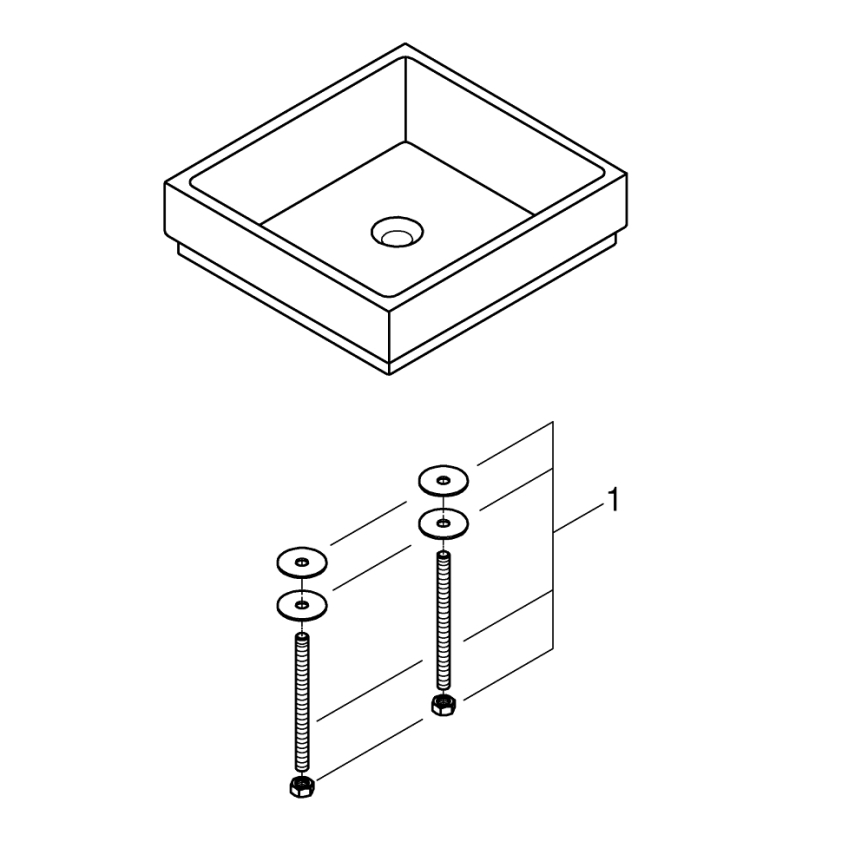 GROHE 3948100H - Umivalnik CUBE 500 × 470 mm keramika/bela
