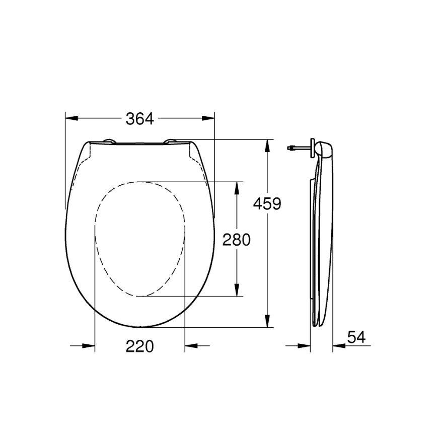 GROHE 39492000 - WC sedež BAU CERAMIC v trpežni beli barvi