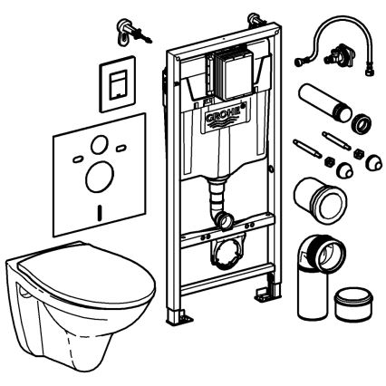 GROHE 39586000 - Komplet 5 v 1 SOLIDO 1,13 m keramika/bela