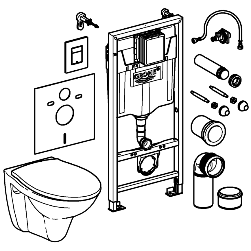 GROHE 39586000 - Komplet 5 v 1 SOLIDO 1,13 m keramika/bela