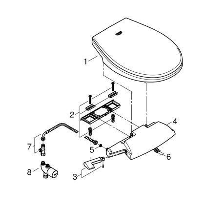 GROHE 39648SH0 - Ročni sedež za bide BAU CERAMIC v trdno beli barvi