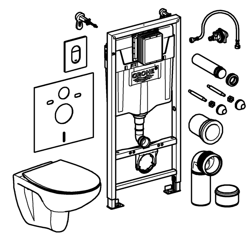 GROHE 39902000 - WC SOLIDO 230 x 500 x 1130 keramika/bela