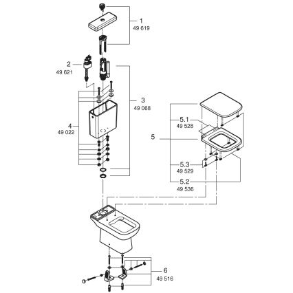 GROHE 39951000 - WC komplet START EDGE 384 × 668 mm keramika/bela