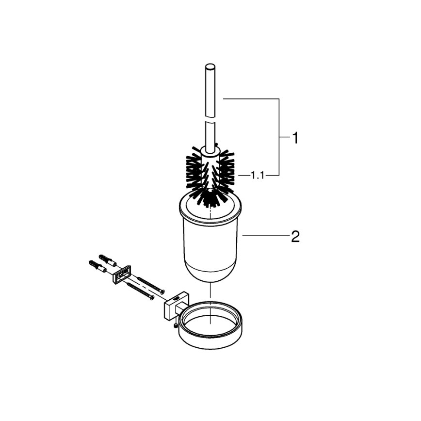 GROHE 40513DC1 - Komplet za čiščenje WC-ja ESSENTIALS CUBE iz nerjavečega jekla