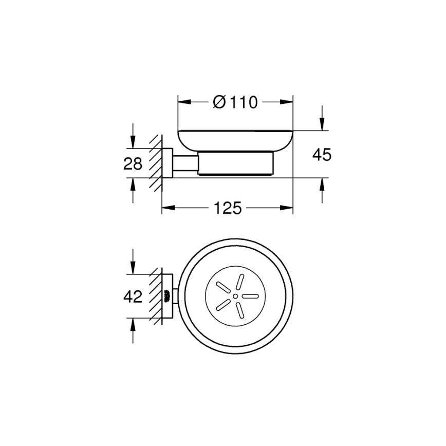 GROHE 40754001 - Posodica za milo ESSENTIALS CUBE, sijajni krom