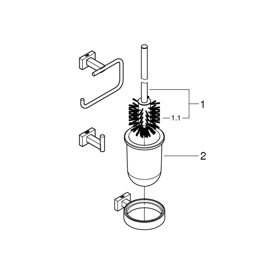 GROHE 40757001 - Komplet dodatkov ESSENTIALS CUBE, sijajni krom