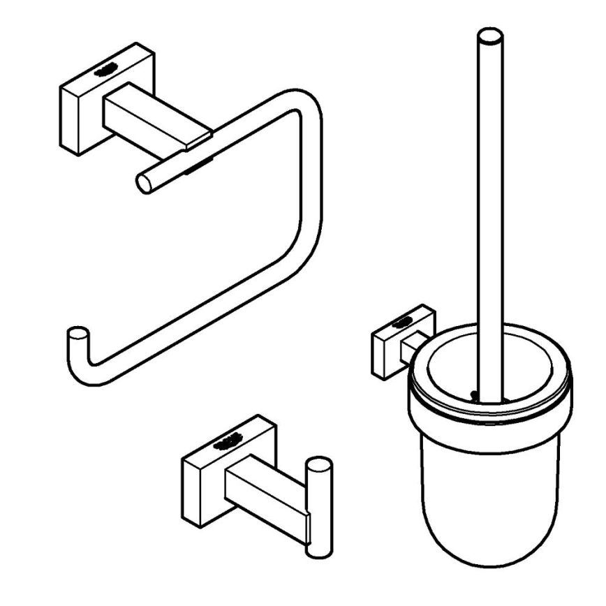 GROHE 40757001 - Komplet dodatkov ESSENTIALS CUBE, sijajni krom