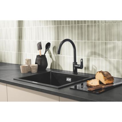 GROHE 40786K00 - Steklena polica 450 × 240 × 19 mm črna
