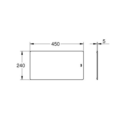 GROHE 40786L00 - Steklena polica 450 × 240 × 19 mm bela