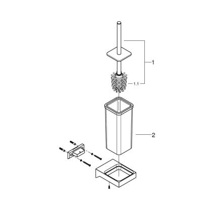 GROHE 40857000 - Komplet za čiščenje WC-ja SELECTION CUBE sijajni krom