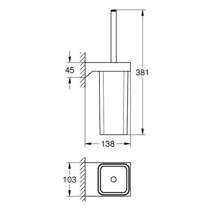 GROHE 40857000 - Komplet za čiščenje WC-ja SELECTION CUBE sijajni krom