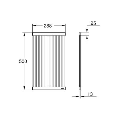 GROHE 40858SD0 - Sušilnik za posodo 500 × 288 mm iz nerjavečega jekla