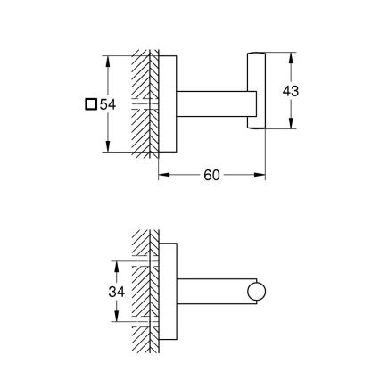 GROHE 40961000 - Kavelj za kopalni plašč START CUBE, sijajni krom