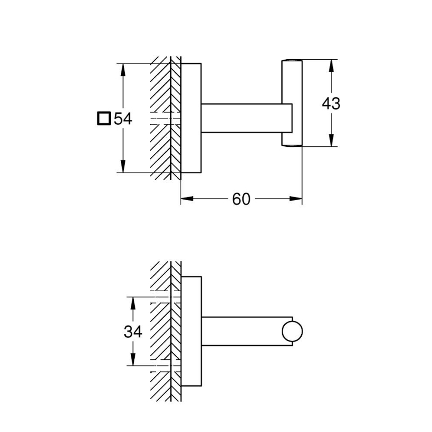 GROHE 409612430 - Kavelj START CUBE 5,4 × 5,4 × 6 cm, črn