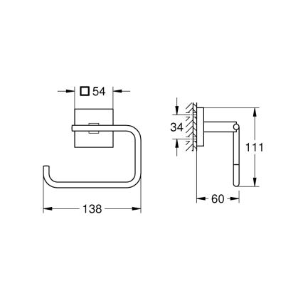 GROHE 409782430 - Držalo za toaletni papir START CUBE črna