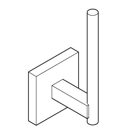 GROHE 409792430 - Nosilec za rezervni toaletni papir START CUBE 13,4x6 cm črn
