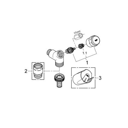 GROHE 41010000 - Priključni ventil EGGEMANN DN 15, sijajni krom