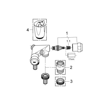 GROHE 41020000 - Dvojni ventil EGGEMANN 12” sijajni krom