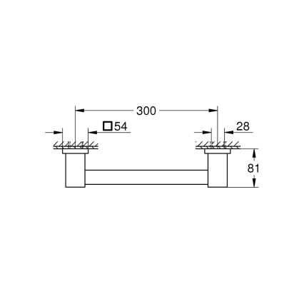 GROHE 410942430 - Ročaj za kad START CUBE 354 mm, črn