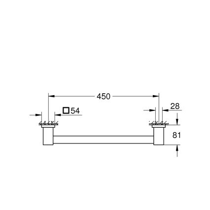GROHE 41095DC0 - Ročaj za kad QUICKFIX START CUBE 504 mm bambus/rjava