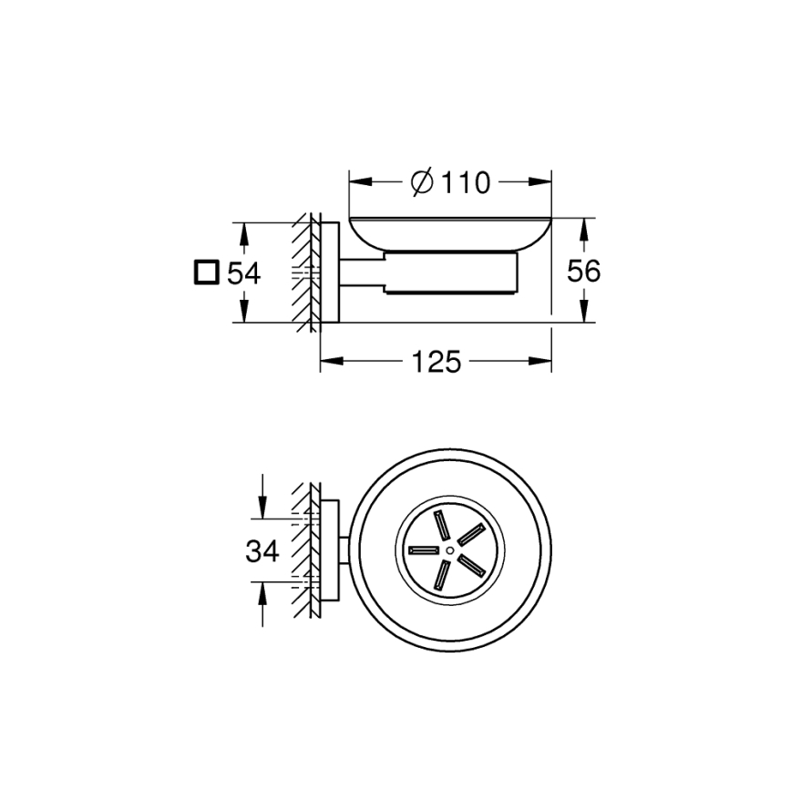 GROHE 41096DC0 - Posodica za milo START CUBE 110 x 56 x 125 mm iz nerjavečega jekla