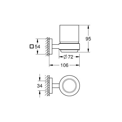 GROHE 410972430 - Kozarček z držalom START CUBE, črn