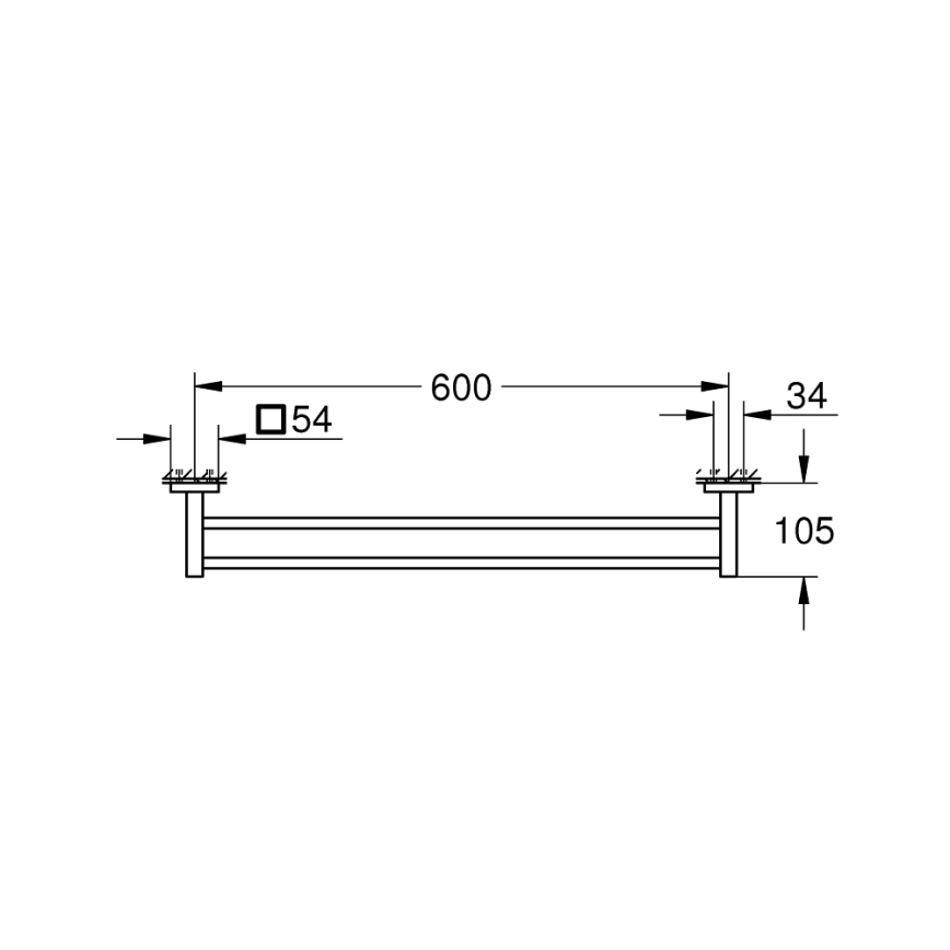 GROHE 411042430 - Dvojno držalo za brisače START CUBE 654 mm črna