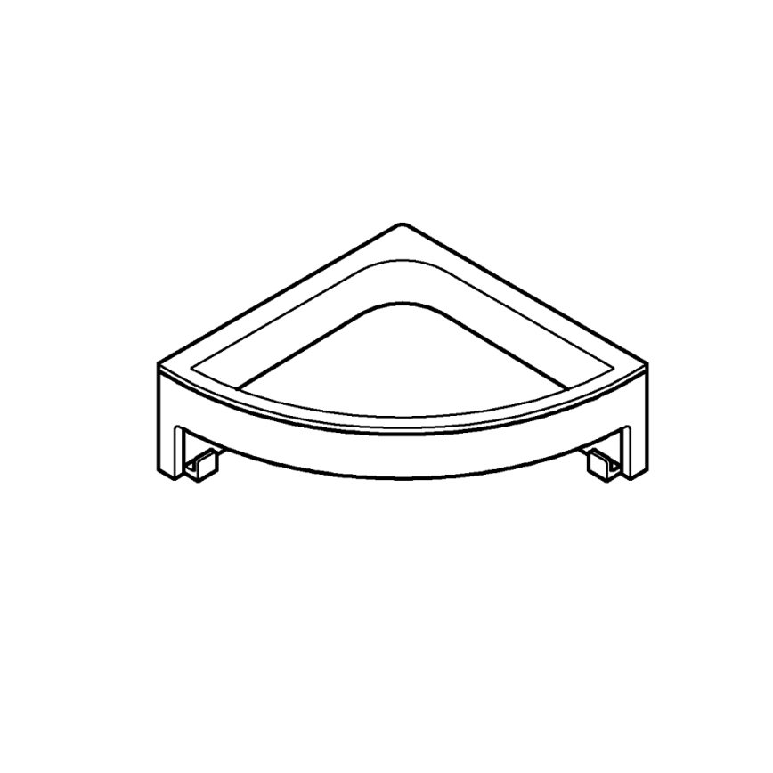 GROHE 41106000 - Kotna polička za tuš START CUBE 16 cm sijajni krom