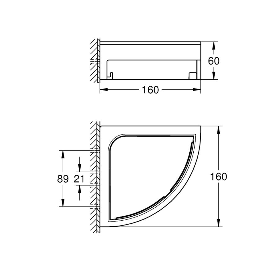 GROHE 41106DC0 - Kotna polica za tuš START CUBE 200 x 200 x 60 mm, iz nerjavečega jekla