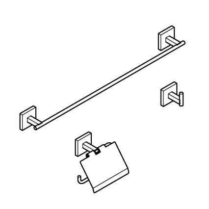 GROHE 411242430 - Komplet dodatkov QUICKFIX START CUBE črna