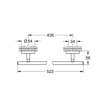 GROHE 41166000 - Držalo za brisače 522 mm krom v sijaju