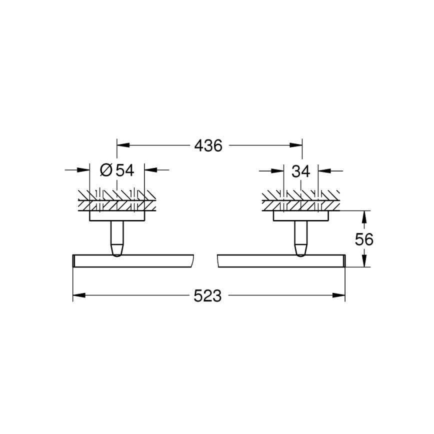 GROHE 41166000 - Držalo za brisače 522 mm krom v sijaju