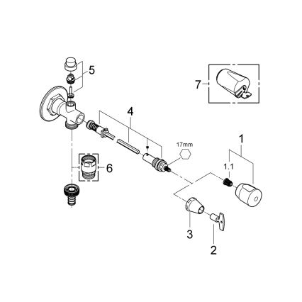 GROHE 41208000 - Zunanji stenski ventil EUROTEC DN 15, poliran krom