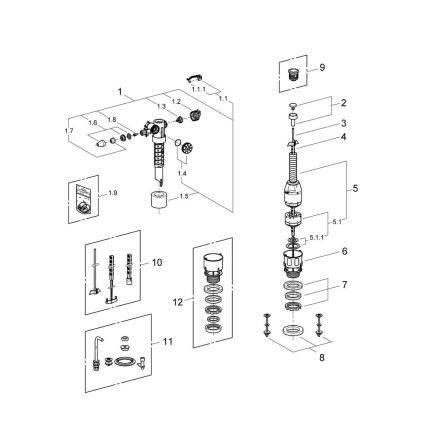 GROHE 43907PI0 - Zamenjalni komplet za keramični vodokotliček