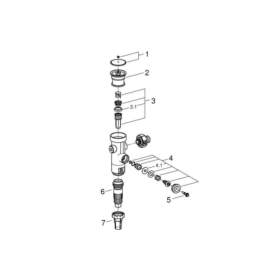 GROHE 43996000 - Tlačni splakovalnik RONDO 3”