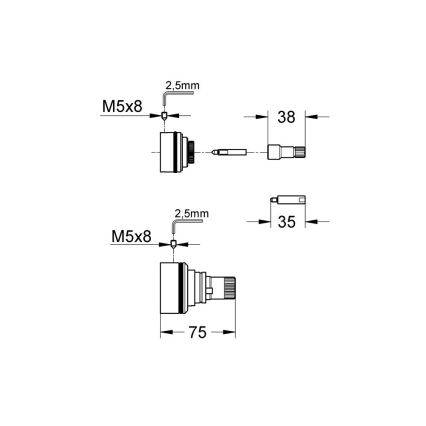 GROHE 47781000 - komplet za podaljšanje 27,5 mm, sijajni krom