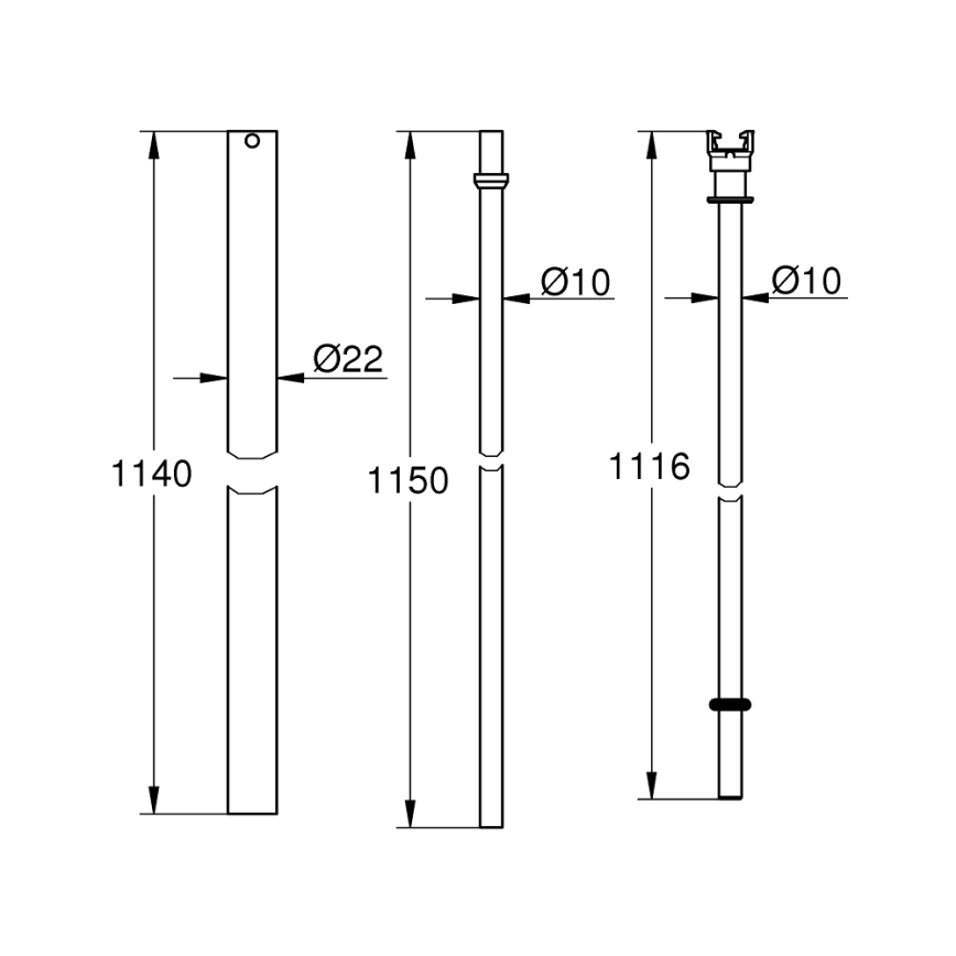 GROHE 48053000 - Tušna cev za naknadno montažo, podaljšana za 15 cm, sijajni krom