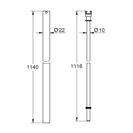 GROHE 48514000 - Tušna cev za naknadno montažo, visokosijajni krom