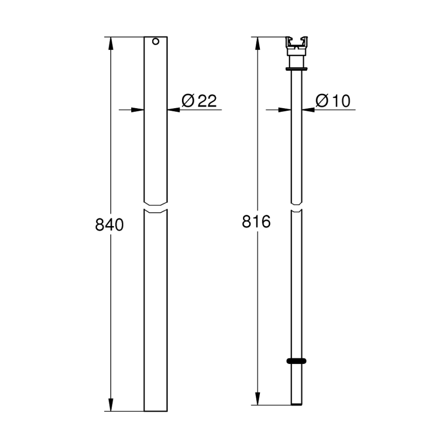 GROHE 48515000 - Palica za tušni sistem, sijajni krom