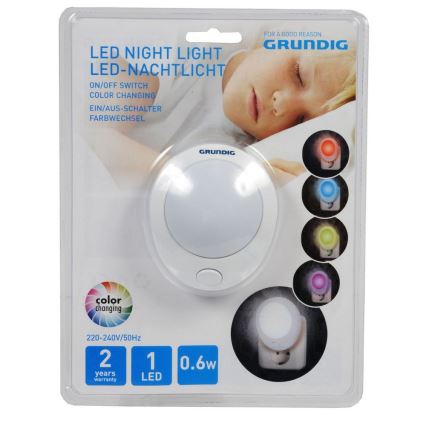 Grundig 102 - LED Nočna RGB luč v vtičnico LED/0,6W/230V