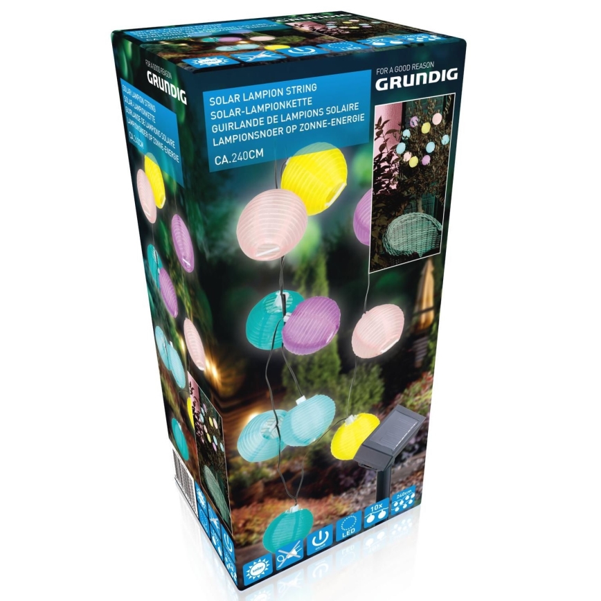 Grundig 14106 - LED Solarna veriga 2,4m 10xLED/1,2V 600 mAh