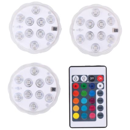 Grundig - KOMPLET 3x LED RGB Zunanja vgradna svetilka 3xLED/9xAAA IP65