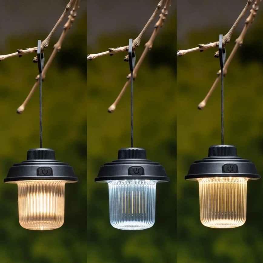 Grundig - LED kamping svetilka LED/3xAA 3000/4500/6000K IP44 črna