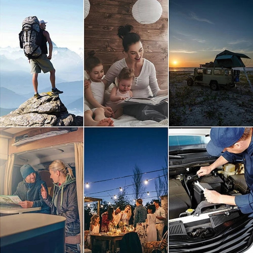 Grundig - LED kamping svetilka LED/3xAA 3000/4500/6000K IP44 črna