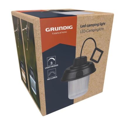 Grundig - LED kamping svetilka LED/3xAA 3000/4500/6000K IP44 črna