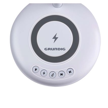 Grundig - LED namizna svetilka z brezžičnim polnjenjem in zvočnikom 3 v 1 LED/15W/5V