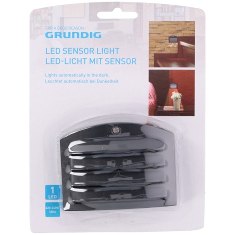 Grundig - LED Orientacijska svetilka za vtičnico s senzorjem 1xLED/230V