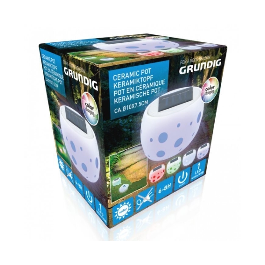 Grundig - LED RGB solarna svetilka LED/0,06W/1,2V 600 mAh