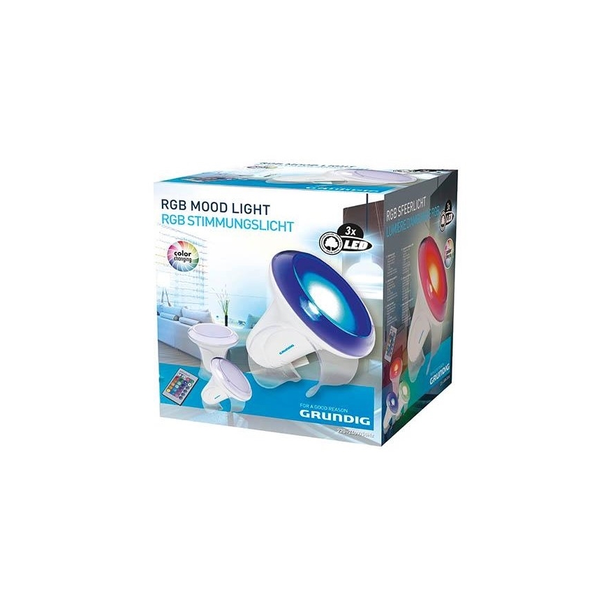 Grundig - LED RGB Zatemnitvena namizna svetilka LED/1W/230V + Daljinski upravljalnik