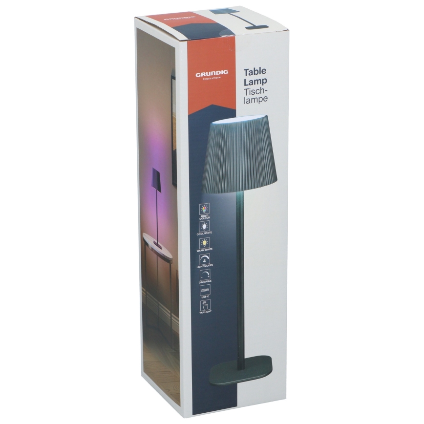 Grundig - LED RGB zatemnljiva namizna svetilka na dotik LED/5V 1200 mAh